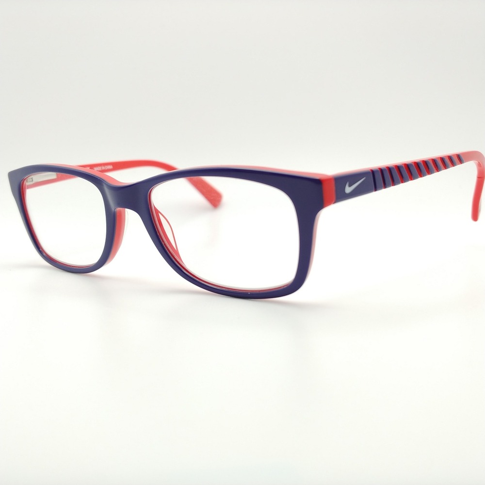 Nike Eyeglasses Kids 48-17-130 Blue Red 5509 413 Rectangular Sporty Frames Only